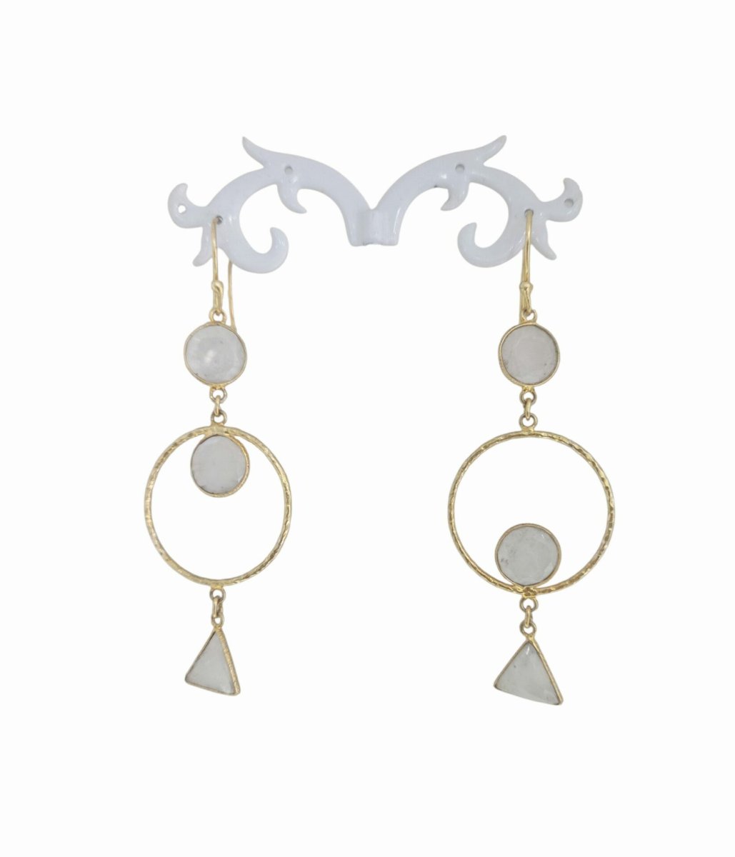 Orecchini realizzati con ottone pietra di luna
lunghezza 8cm
peso 3.8gr - immagine 3