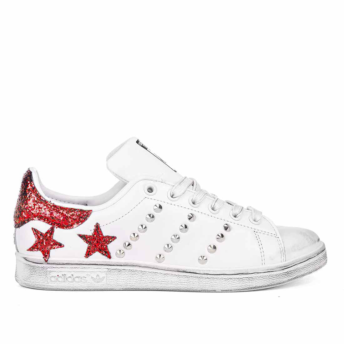 Adidas Stan Smith con Glitter Rosso a Stelle - immagine 2