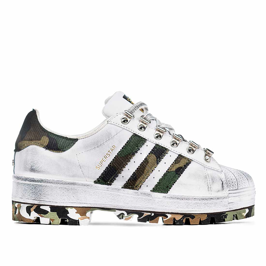 Adidas Superstar Militari con suola Carrarmato - immagine 2