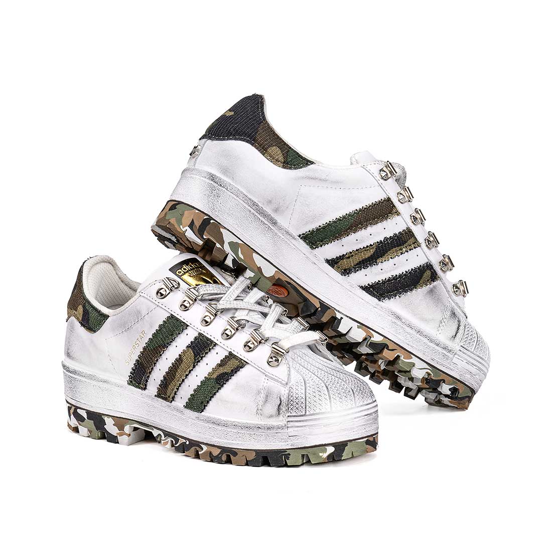 Adidas Superstar Militari con suola Carrarmato - immagine 3