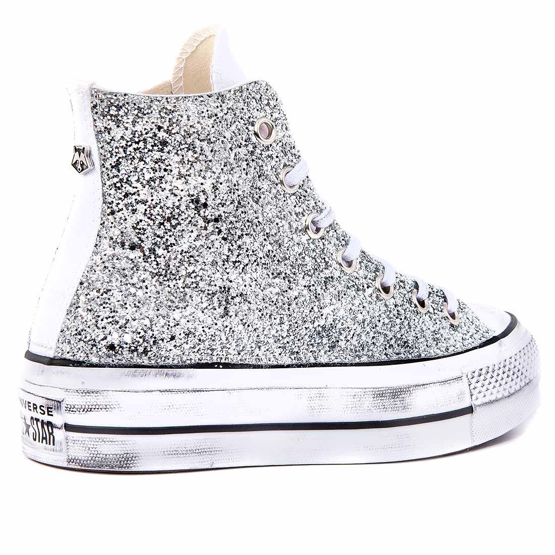 Converse Platform con Glitter Argento - Alte - Outlet - immagine 5