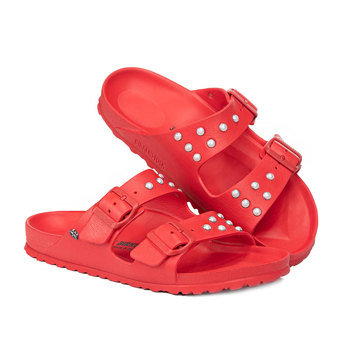 Personalizzazione Birkenstock Arizona EVA Rosse con Perle - immagine 2