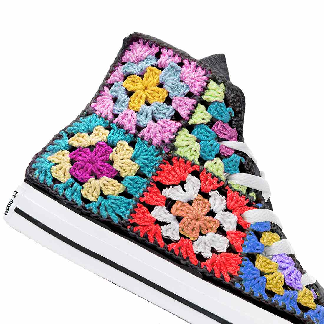 Converse All Star Alte Nere con Ricamo Colorato - Outlet - immagine 4