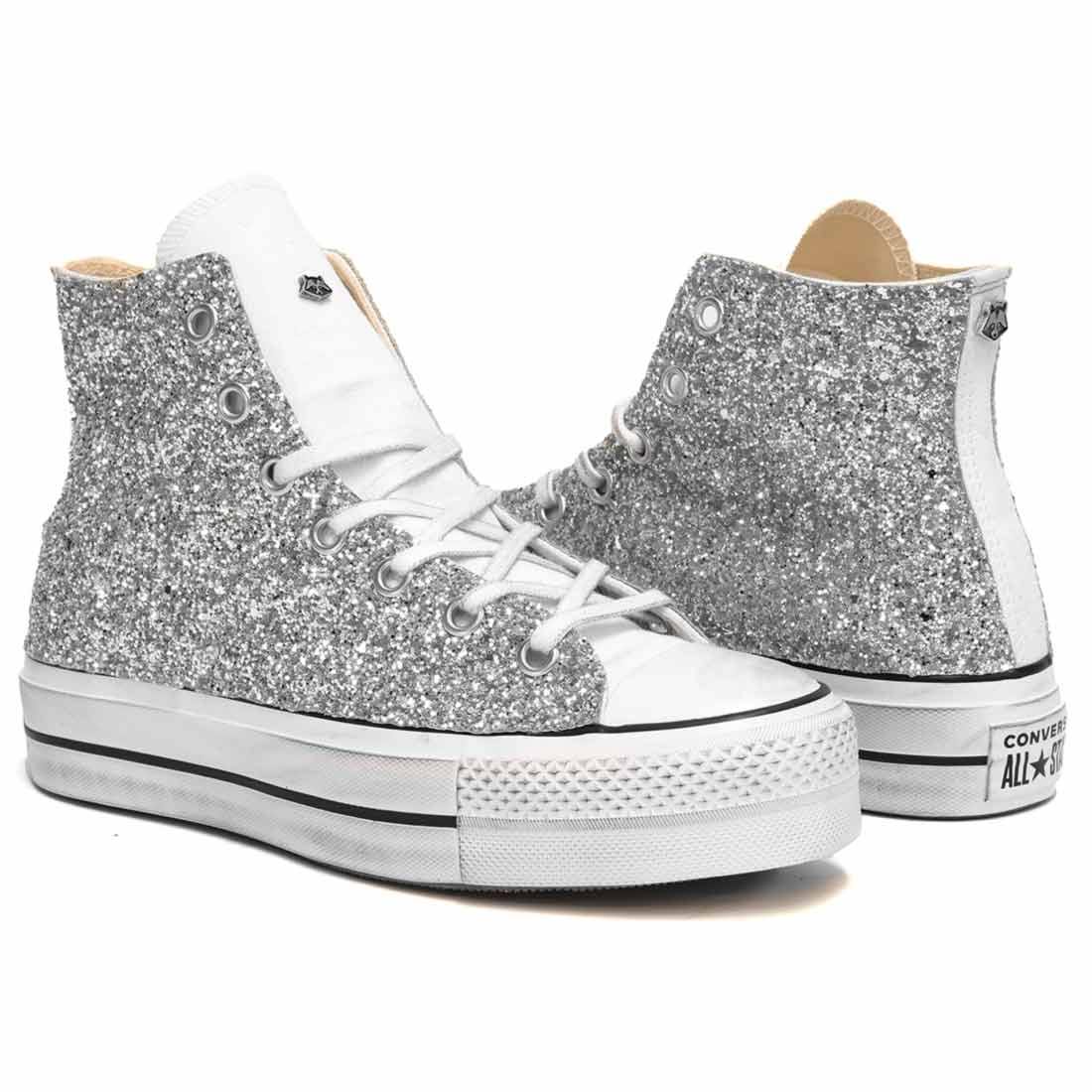 Converse Platform con Glitter Argento - Alte - Outlet - immagine 6
