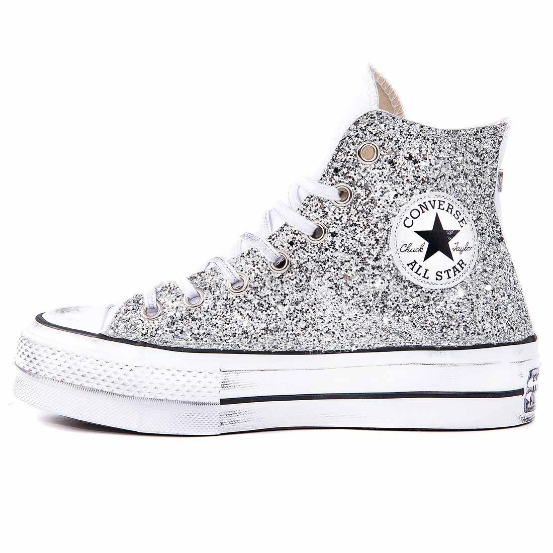 Converse Platform con Glitter Argento - Alte - Outlet - immagine 4