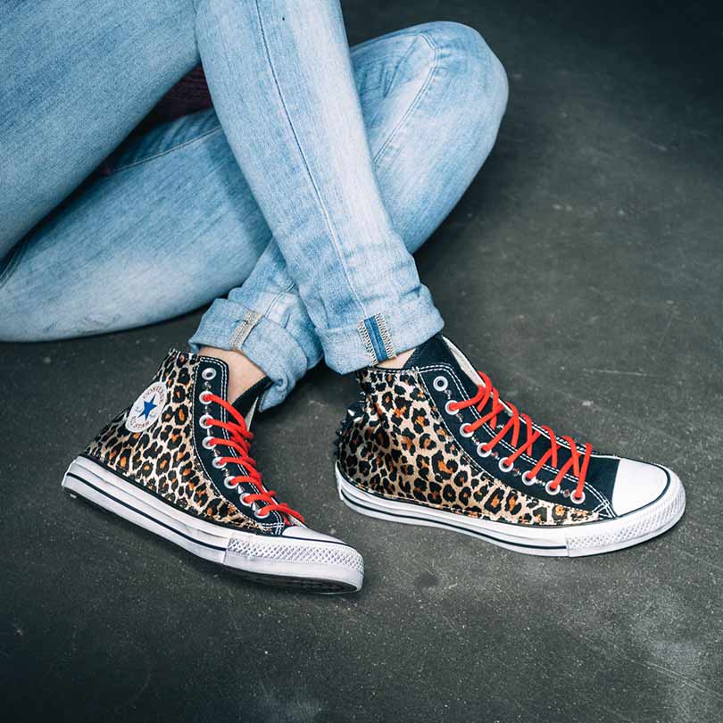 Converse All Star Alte Leopardate con Borchiette - immagine 3