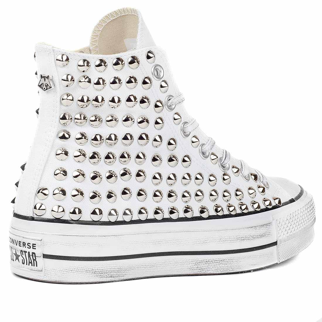 Converse All Star Alte Platform con Borchie - Bianche - Outlet - immagine 5