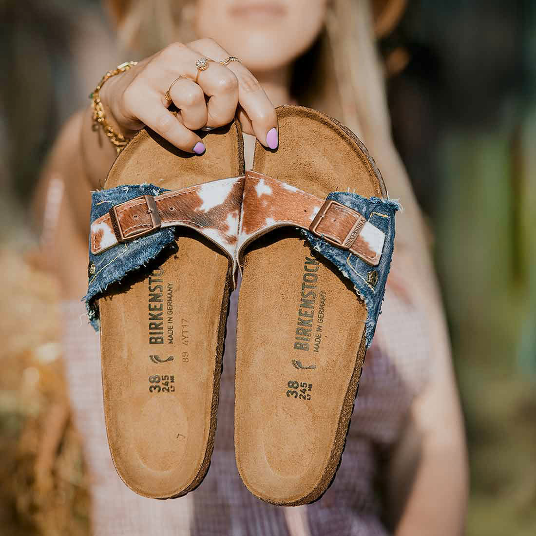 Personalizzazione Birkenstock Madrid Country - Muccato e Denim - immagine 3