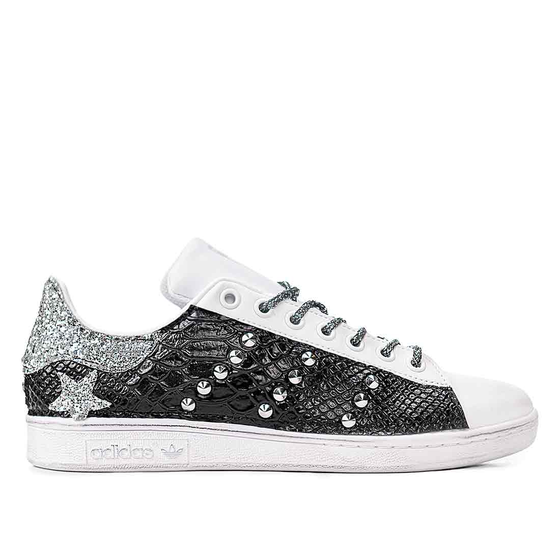 Adidas Stan Smith Pitonate - Borchie - Glitter Argento - immagine 2