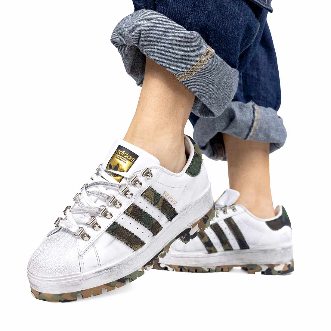 Adidas Superstar Militari con suola Carrarmato - immagine 6