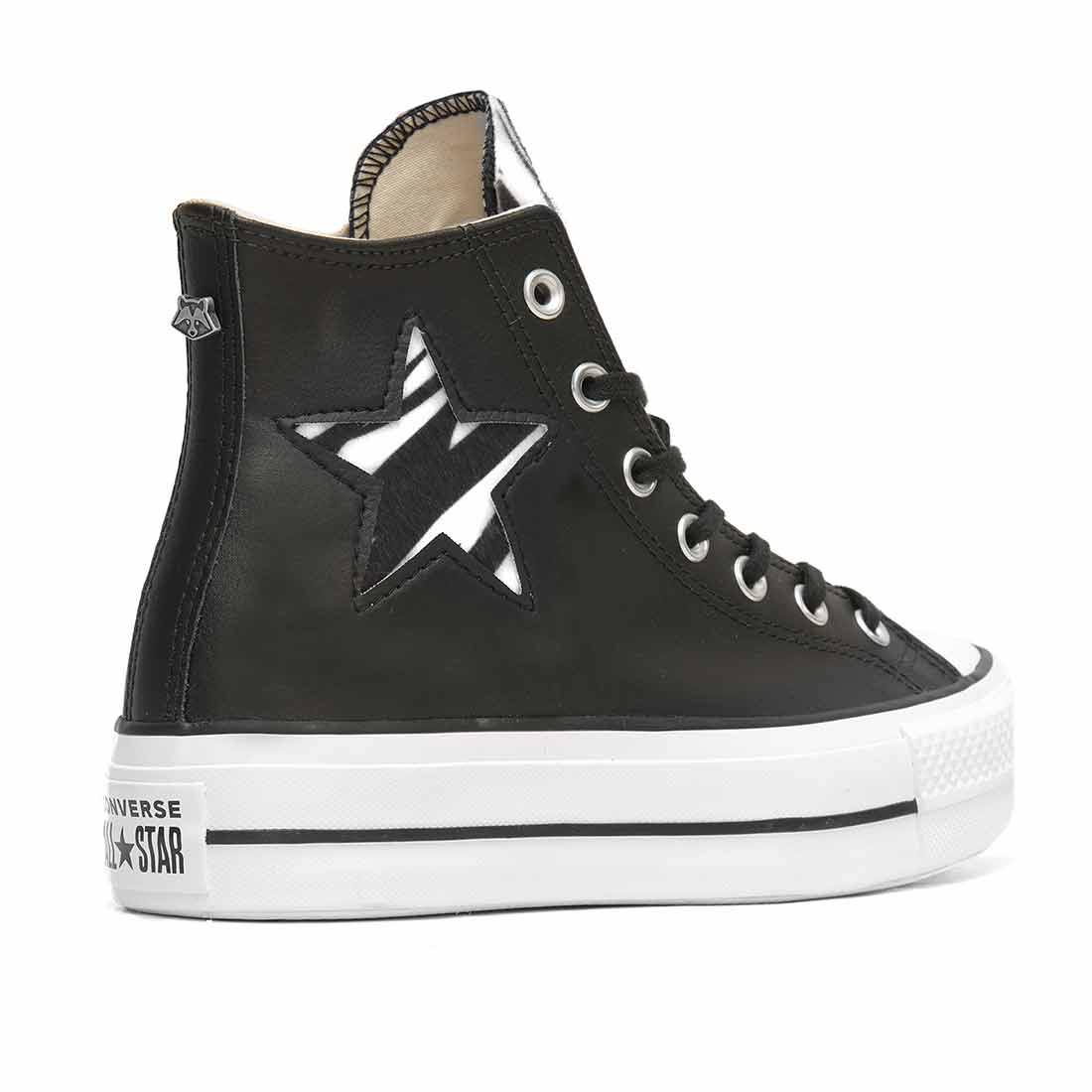 Converse All Star Platform in Pelle Stella Zebrata - immagine 6