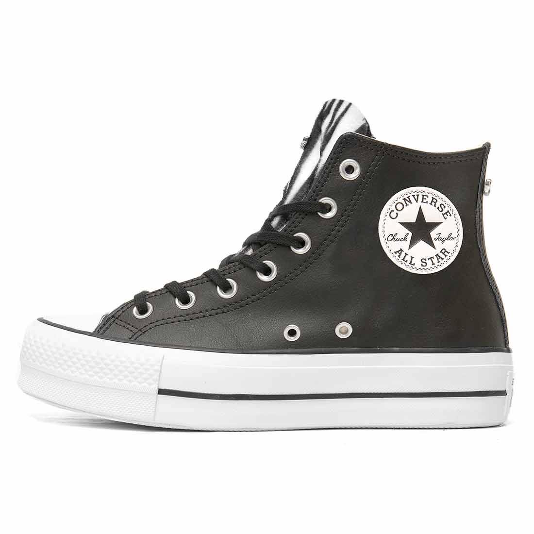 Converse All Star Platform in Pelle Stella Zebrata - immagine 5