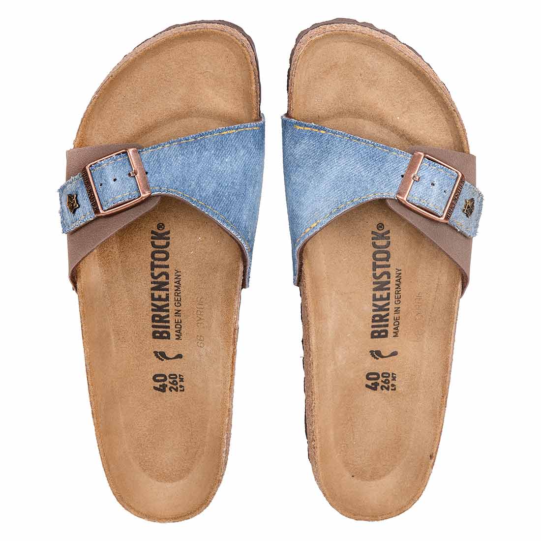 Personalizzazione Birkenstock Madrid Mocca e Denim