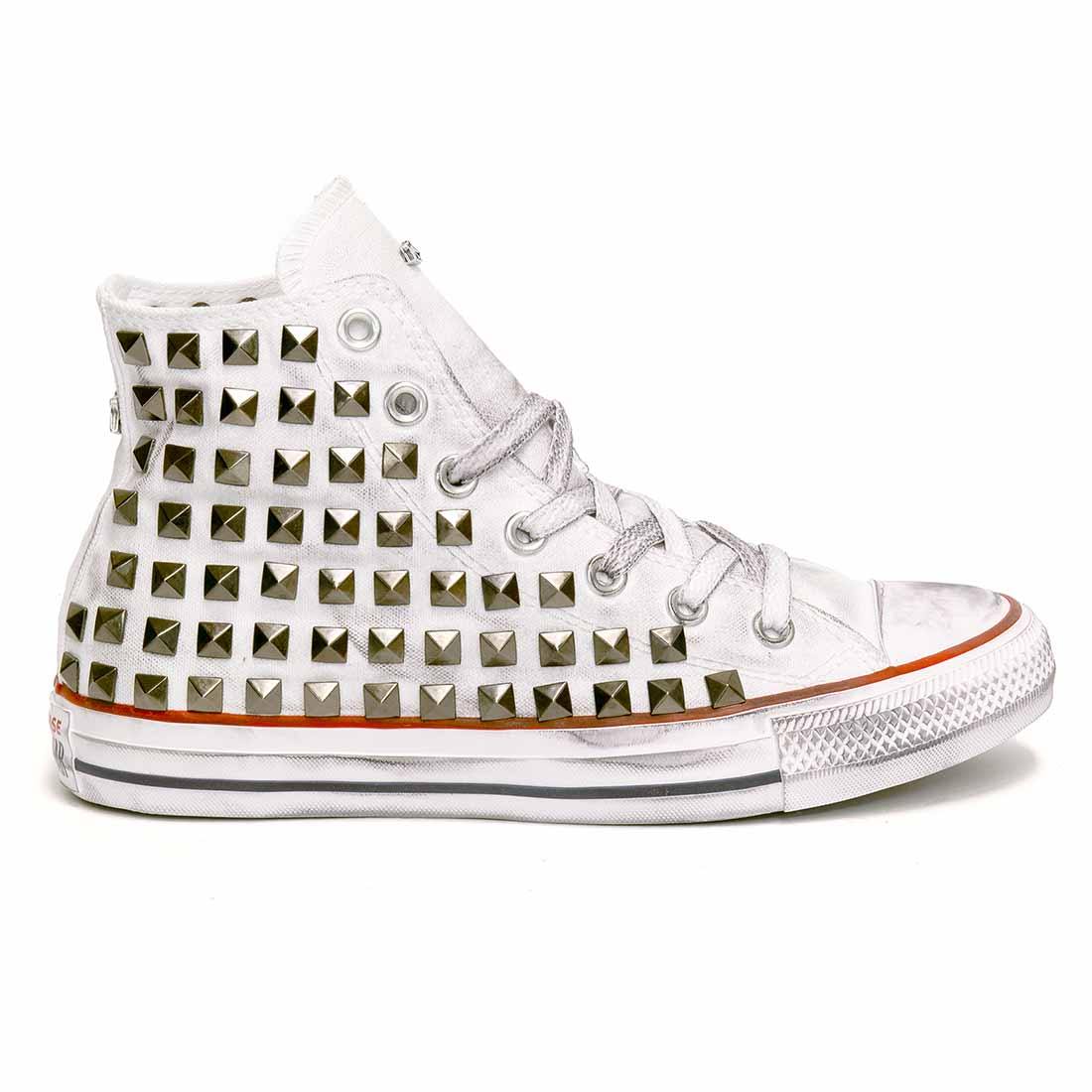 Converse All Star Alte con Borchie a Piramide Bianche - immagine 2