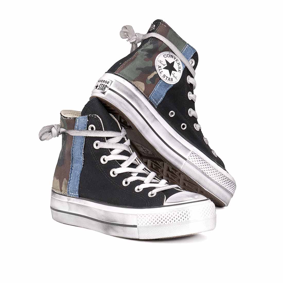 Converse All Star Alte Platform Mimetico e Jeans Denim - Outlet - immagine 5
