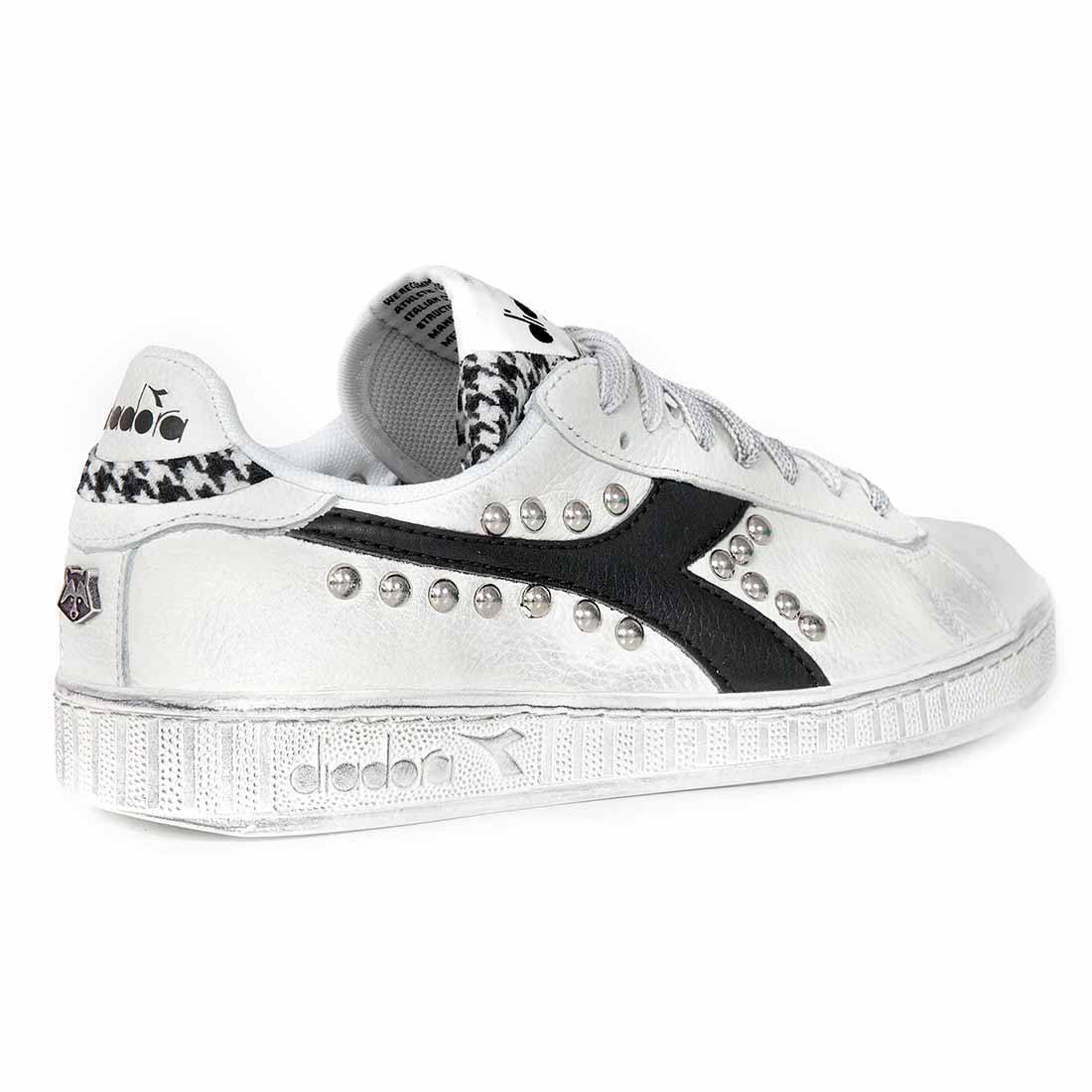 Diadora Game Low Pied De Poule con Borchie - Nere - immagine 6