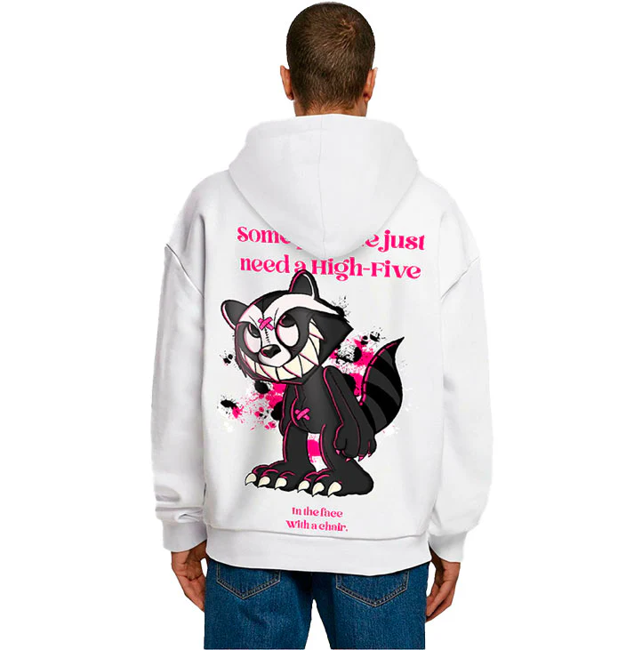 Hoodie Racoon - High-FIve - Bianca - immagine 2