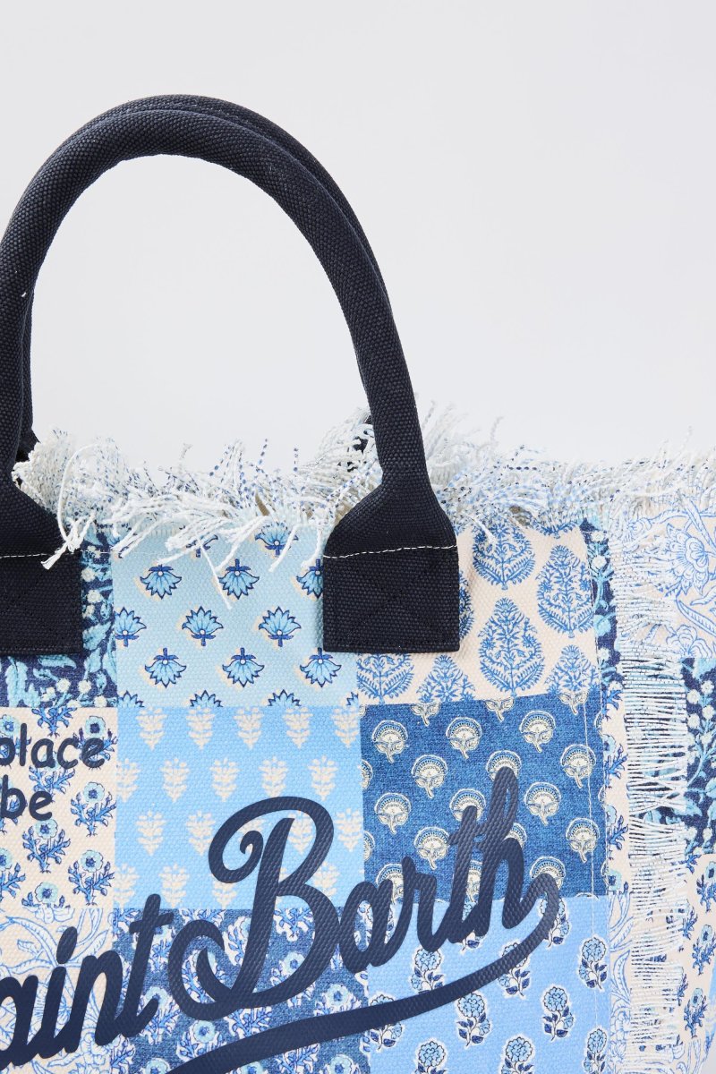 Borsa Vanity in tela di cotone con stampa floreale patch - immagine 6