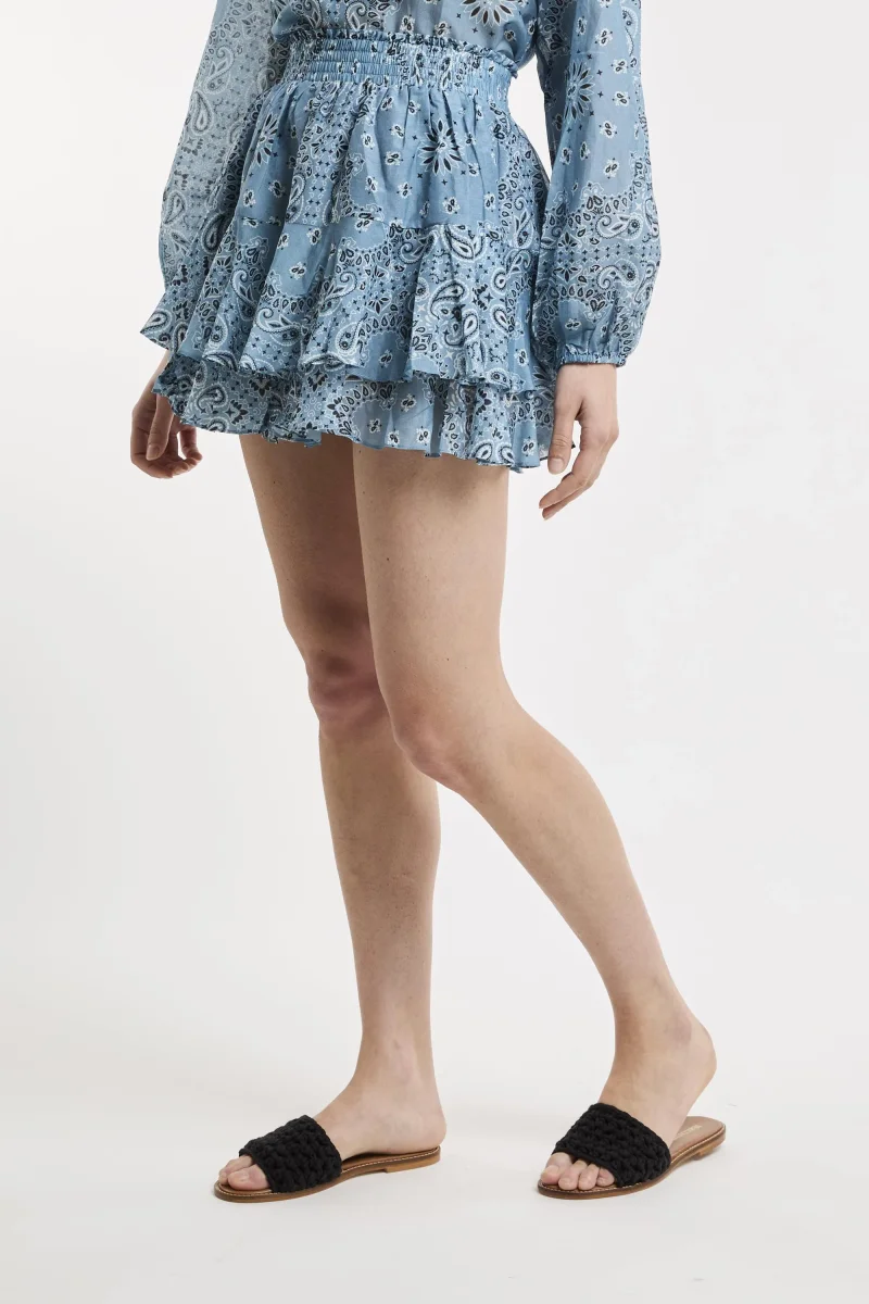 Minigonna con volant in voile di seta paisley Harper - immagine 7
