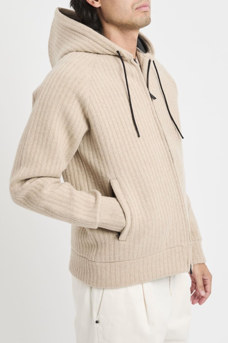 Giacca Carrel in maglia a coste con zip e cappuccio - immagine 4