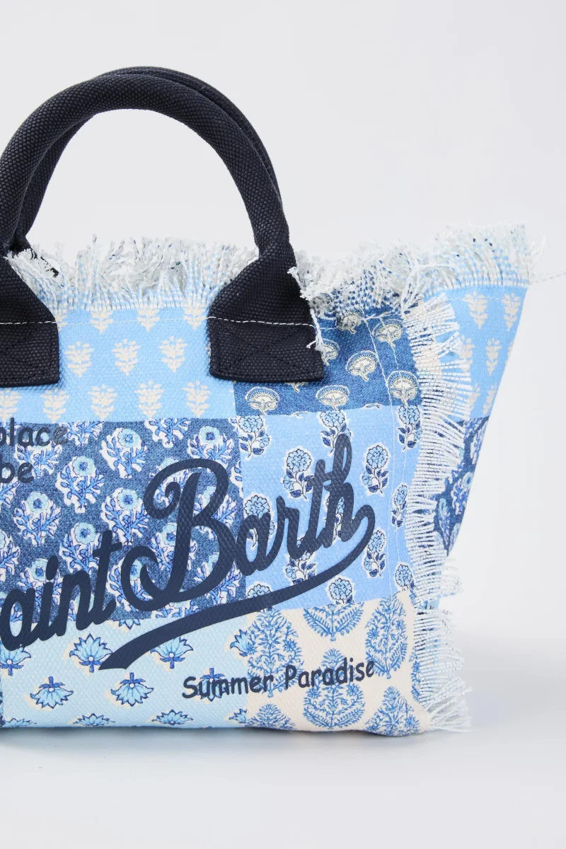 Borsa Colette in tela di cotone con stampa floreale patch - immagine 4