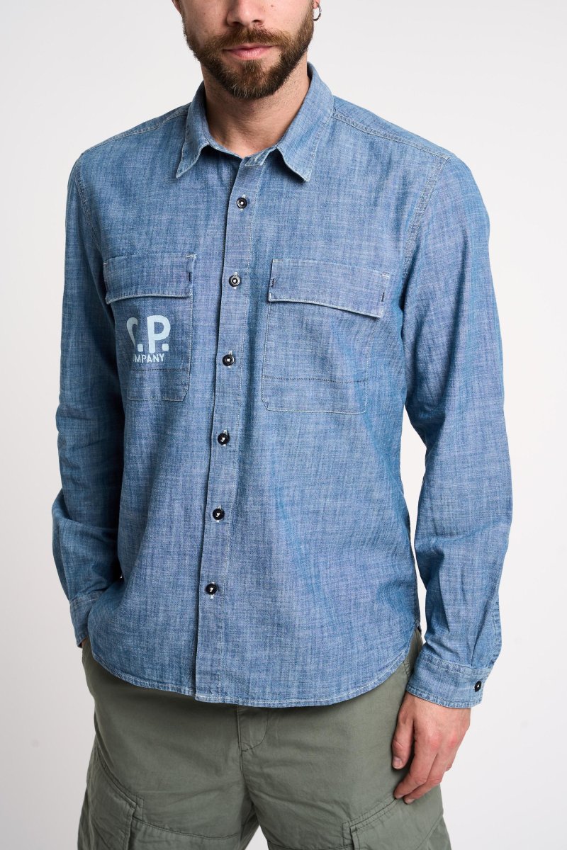 Camicia con logo in Chambray - immagine 3