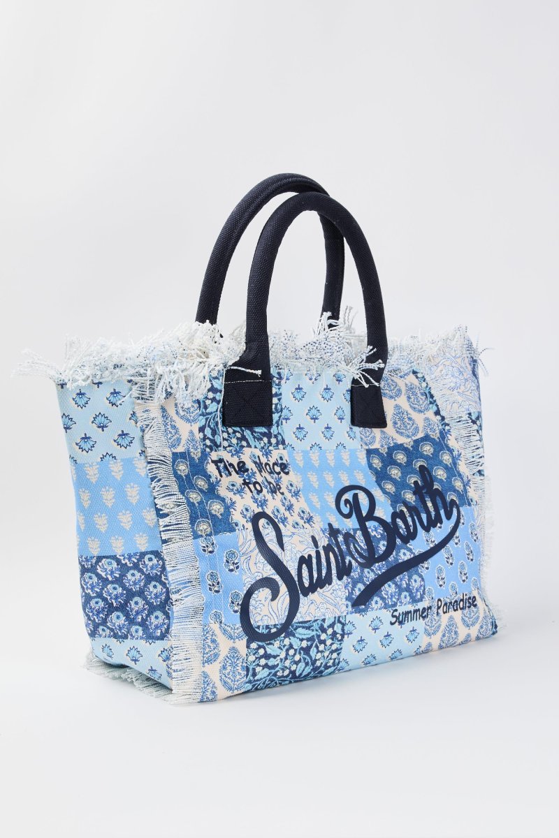 Borsa Vanity in tela di cotone con stampa floreale patch - immagine 3