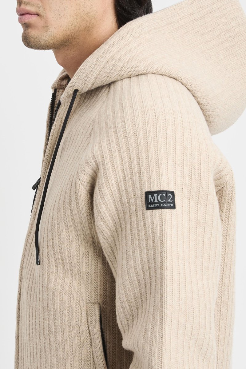 Giacca Carrel in maglia a coste con zip e cappuccio - immagine 8