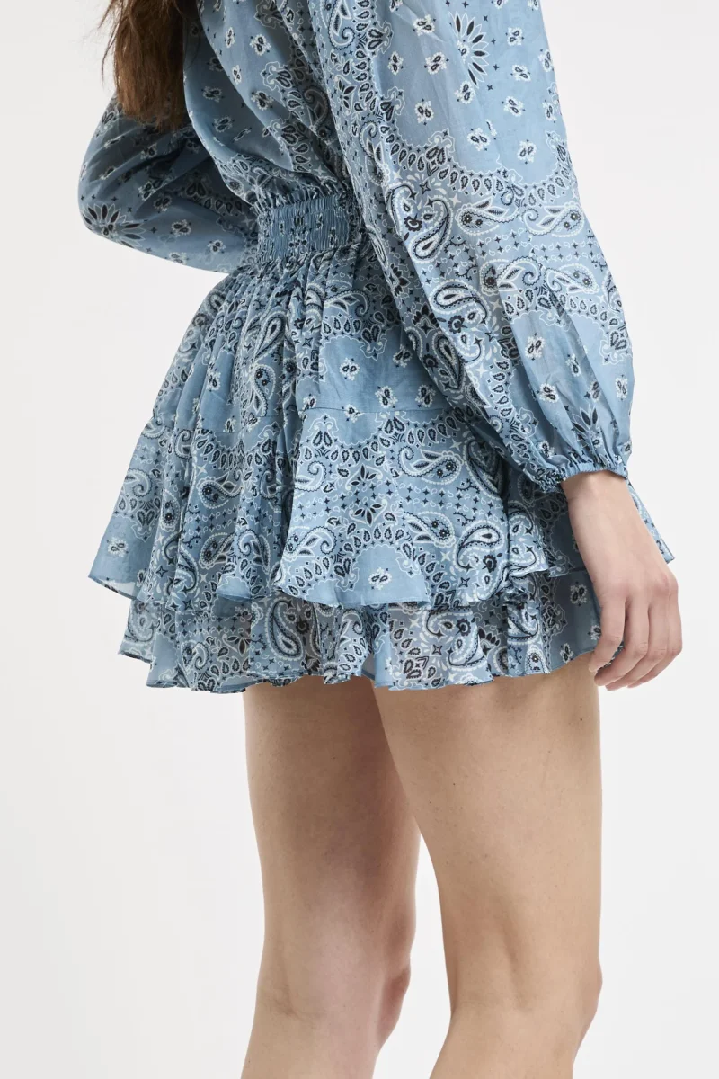 Minigonna con volant in voile di seta paisley Harper - immagine 8