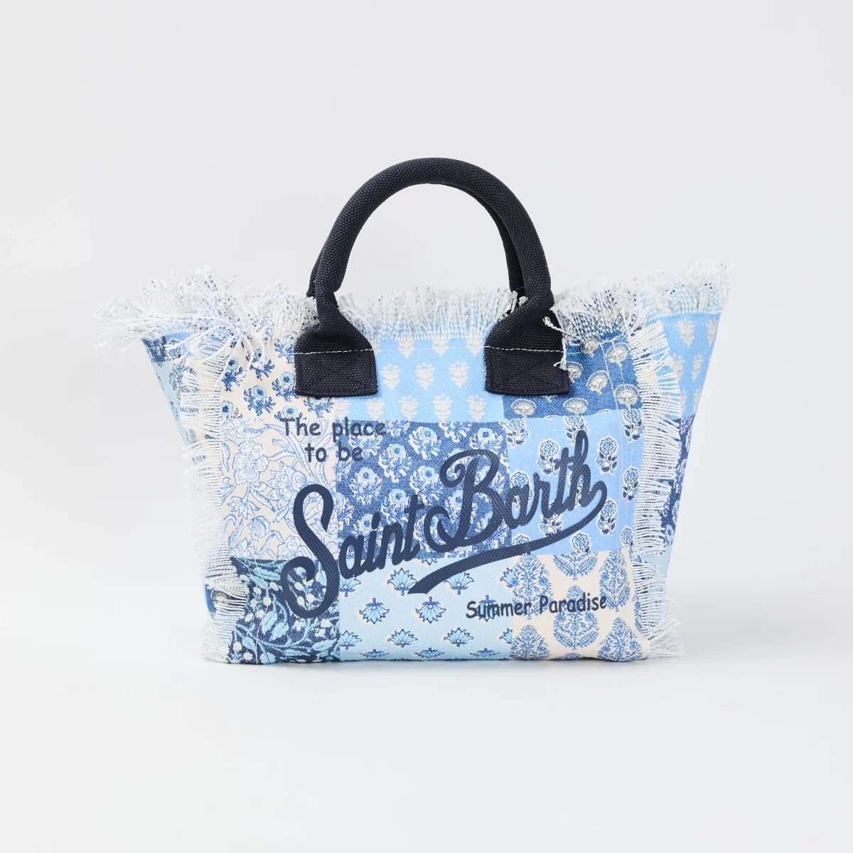 Borsa Colette in tela di cotone con stampa floreale patch - immagine 8