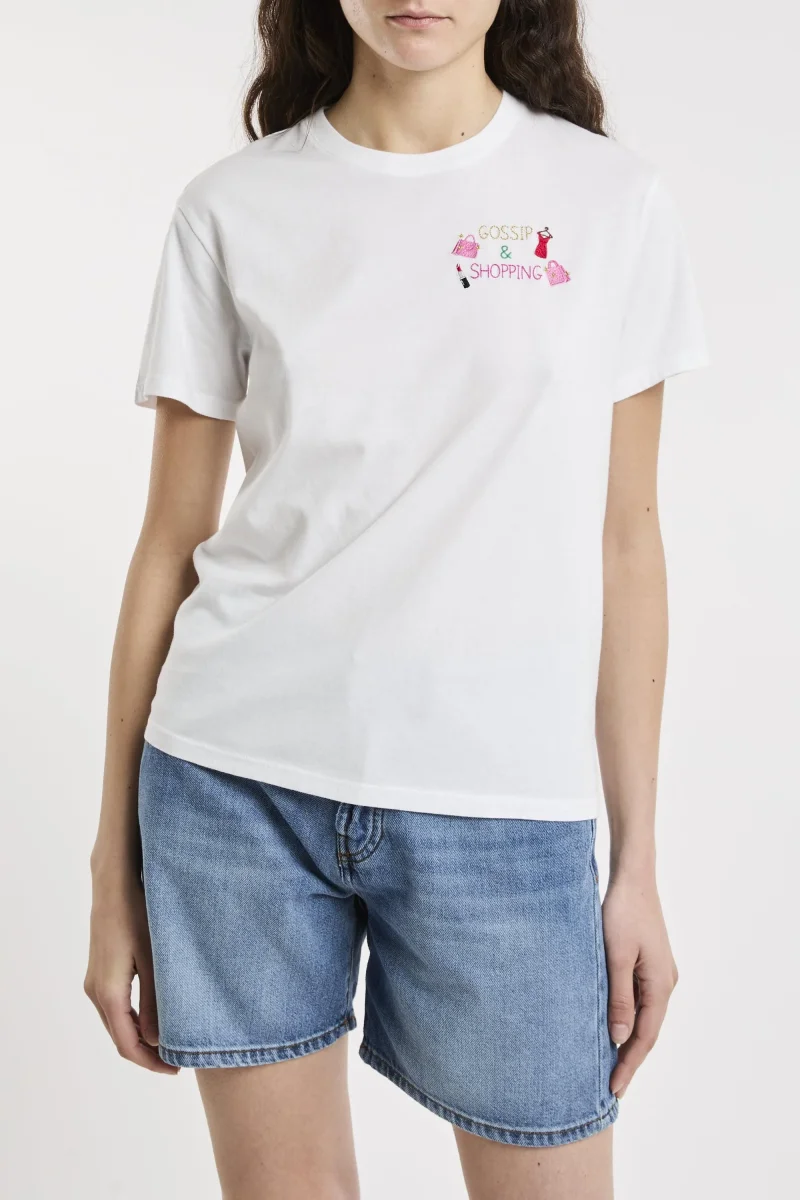 T-shirt con ricamo e lurex Shopping - immagine 2