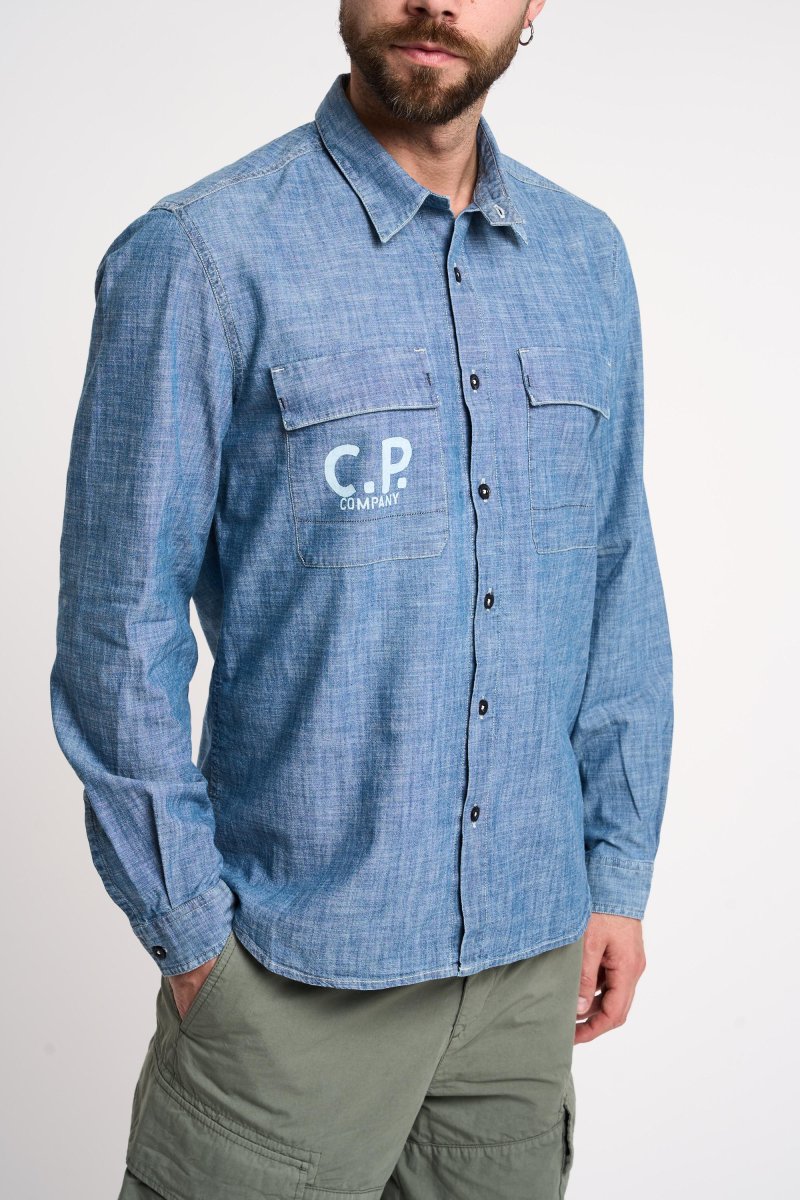 Camicia con logo in Chambray - immagine 2
