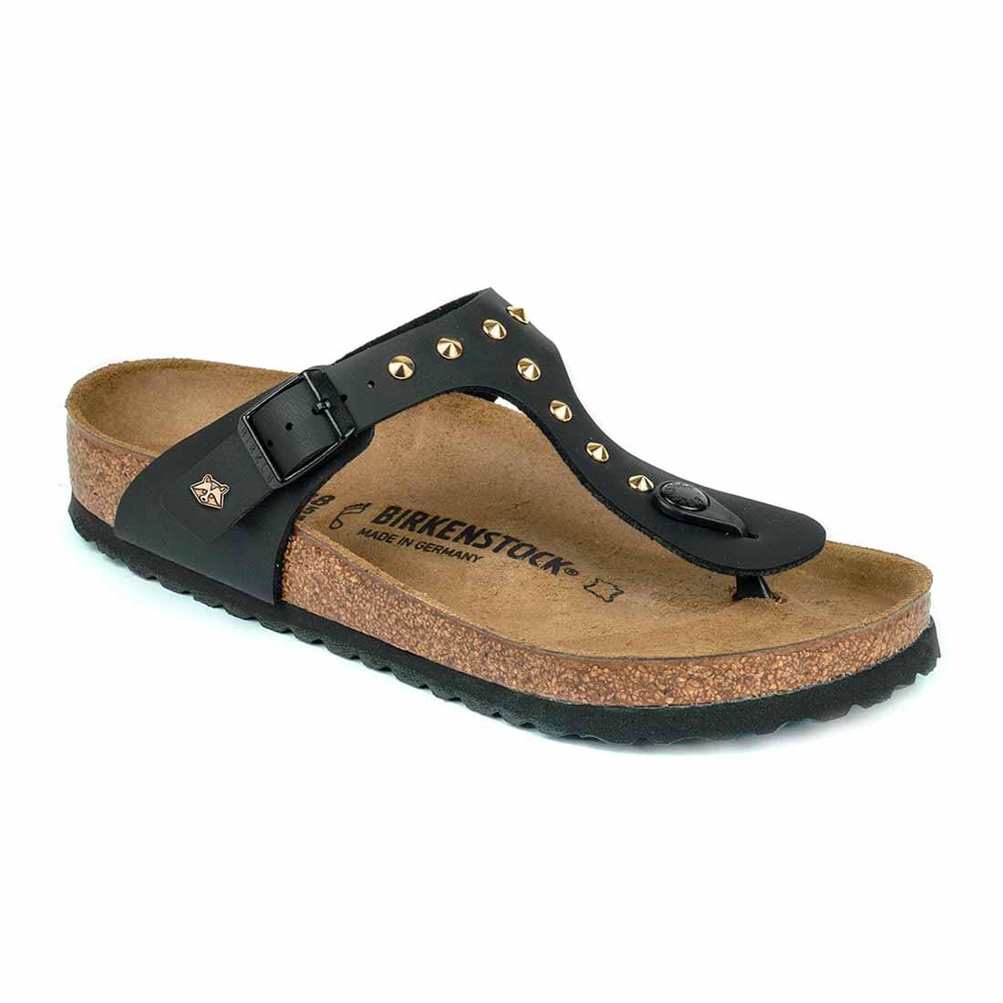 Personalizzazione Birkenstock Gizeh con Borchie a Cuneo Oro - Nere - immagine 4