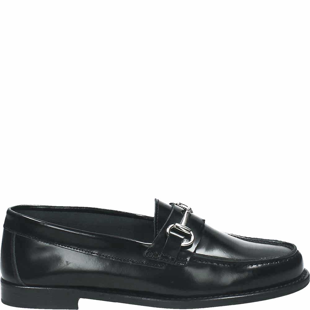 Mocassino Jordi nero con accessorio argento - immagine 3