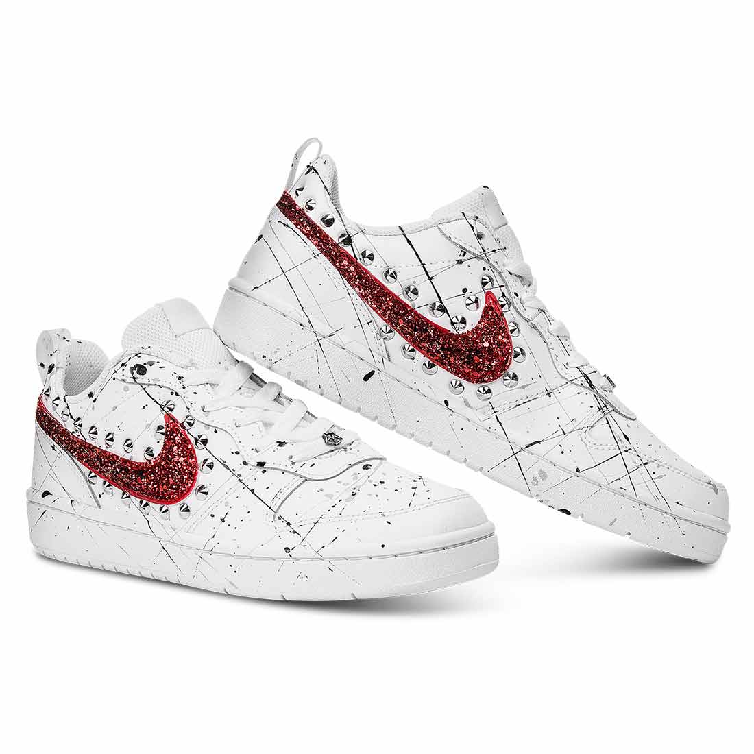 Nike Glitter Rosso con Borchie - Effetto Dripping - immagine 3