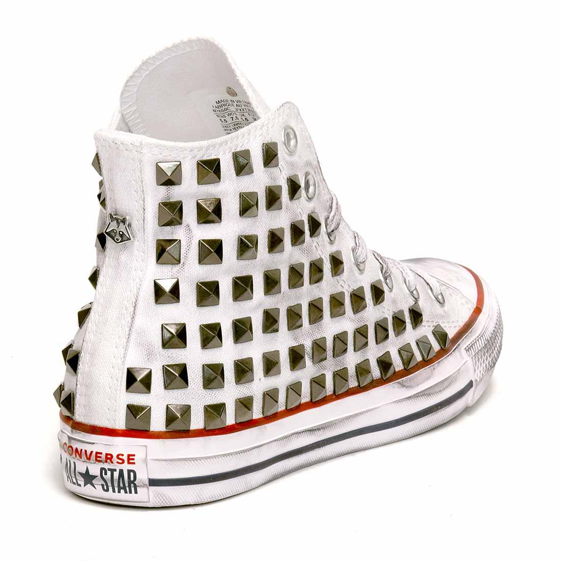 Converse All Star Alte con Borchie a Piramide Bianche - immagine 4