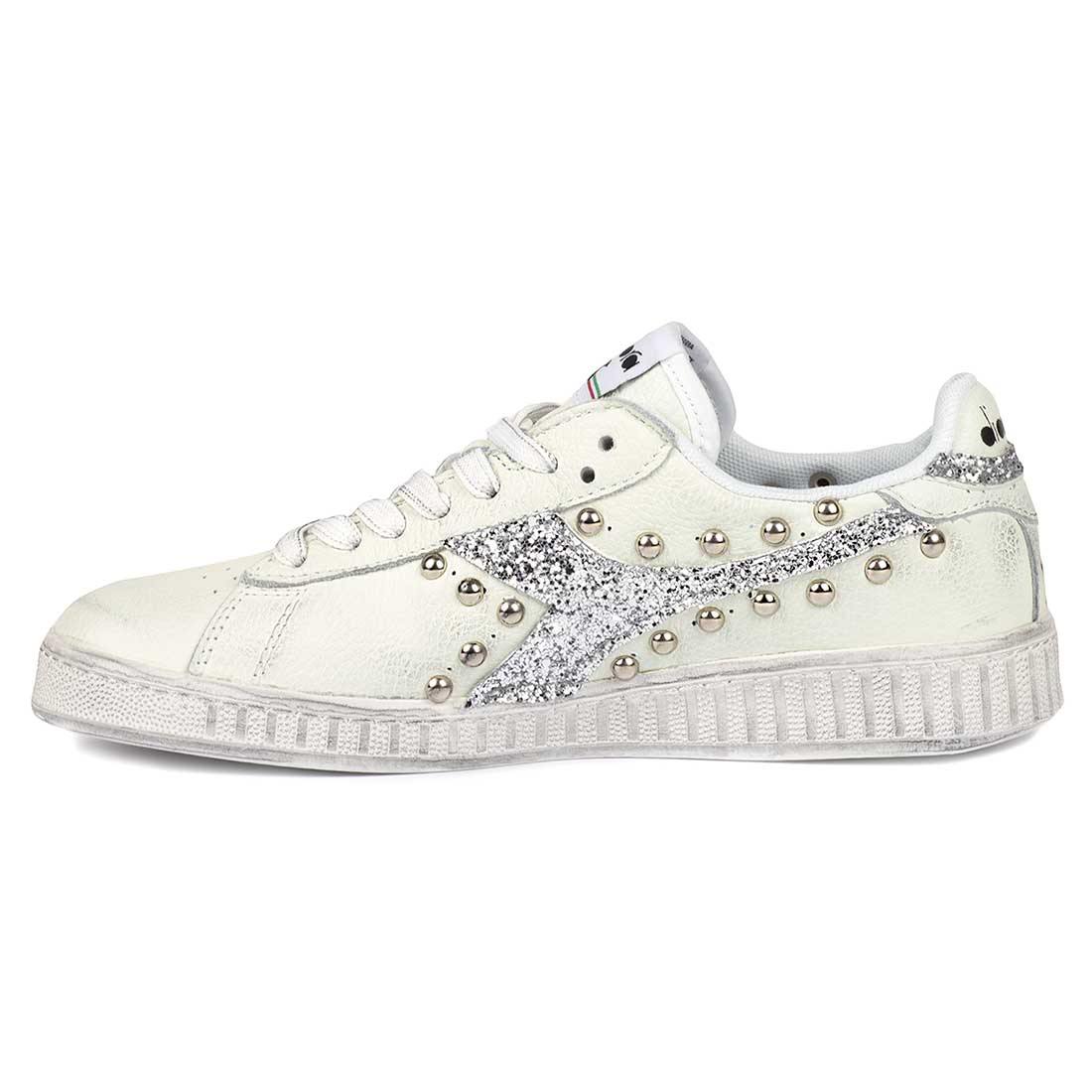 Diadora Game Low con Glitter Argento e Borchie - immagine 3